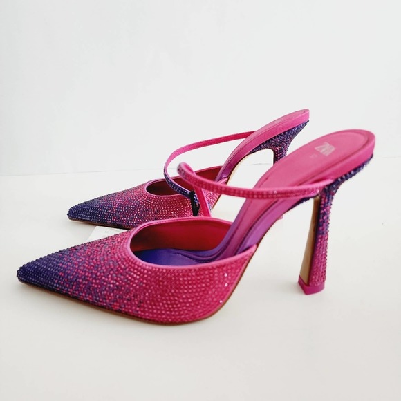 Zara Fuchsia and Violet Embellished Heels - Picture 3 of 6